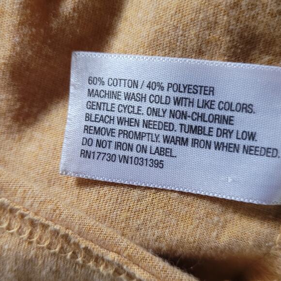 Cotton Blend Yellow Basic Tee Shirt Size Small - Picture 4 of 4